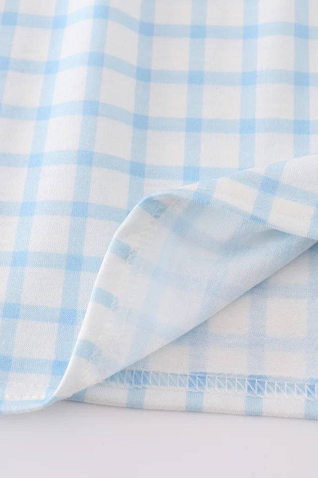 Blue Flag Embroidery Dress