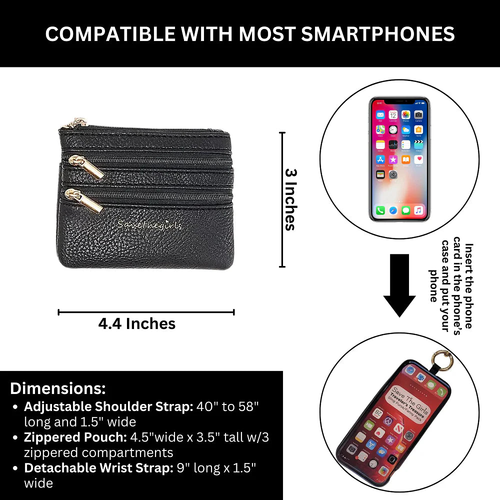 Clip & Go Phone Strap with Pouch