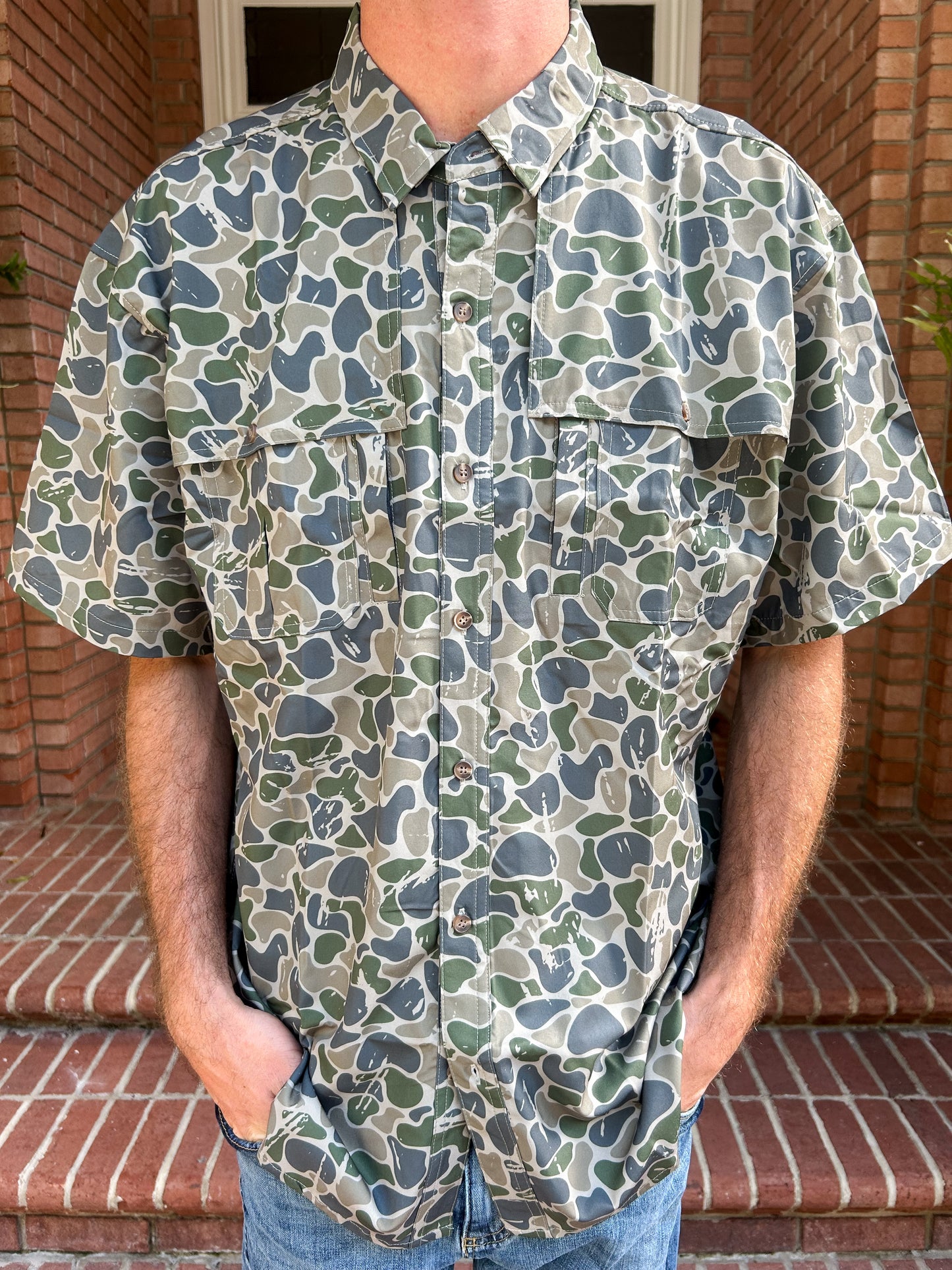 Fieldstone Backwoods Camo Button Down