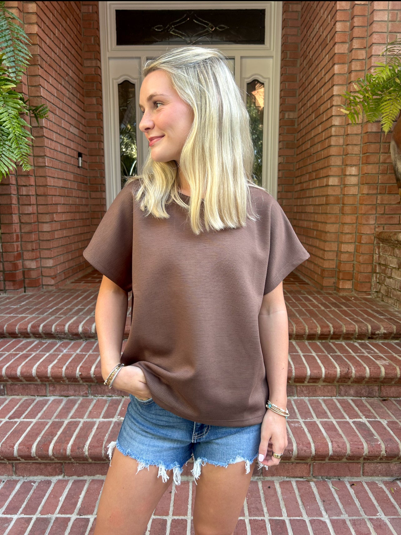 Drop Short Sleeve Top