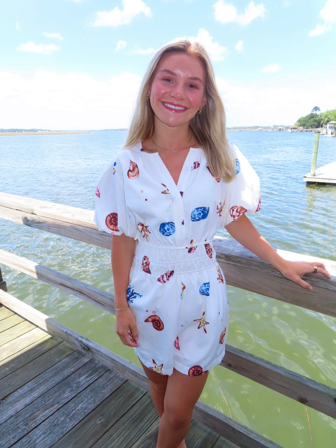 Shell Print Romper