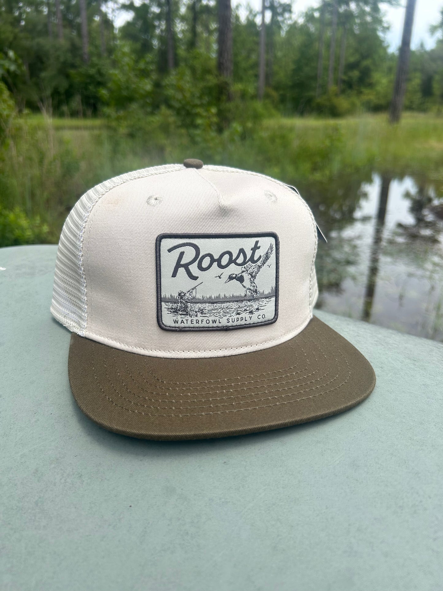 Roost Brown Bill Logo Patch Hat