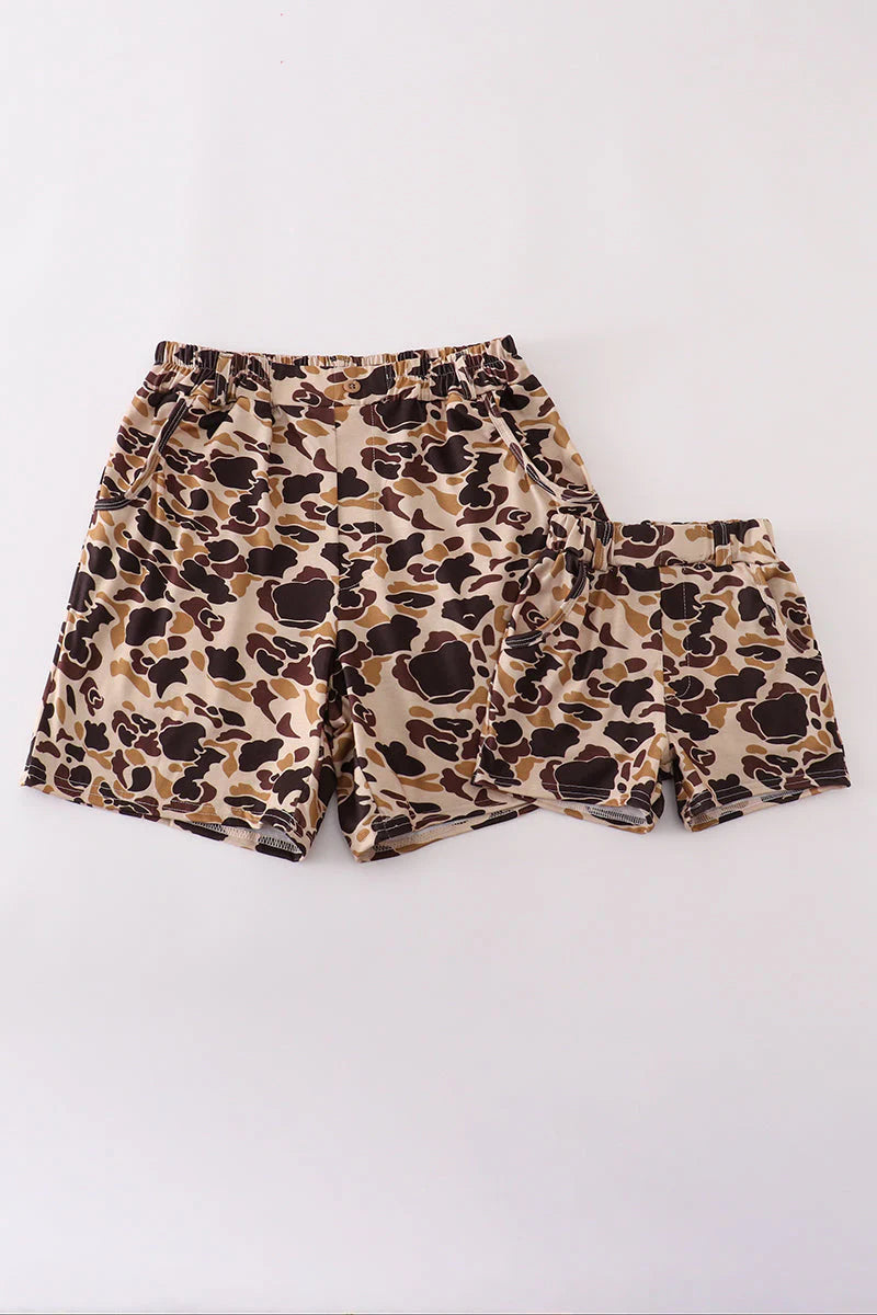 Dad and Me Brown Camouflage Shorts