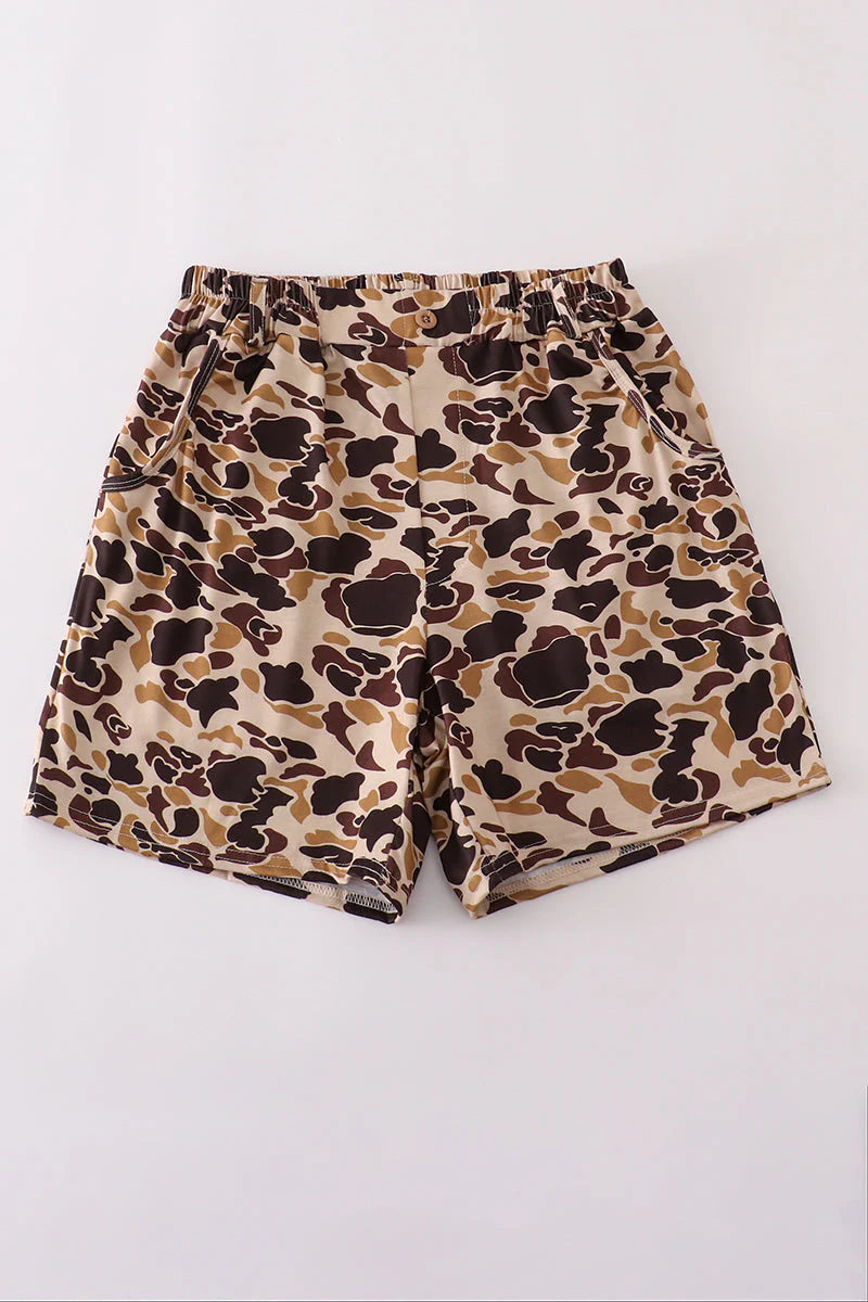 Dad and Me Brown Camouflage Shorts