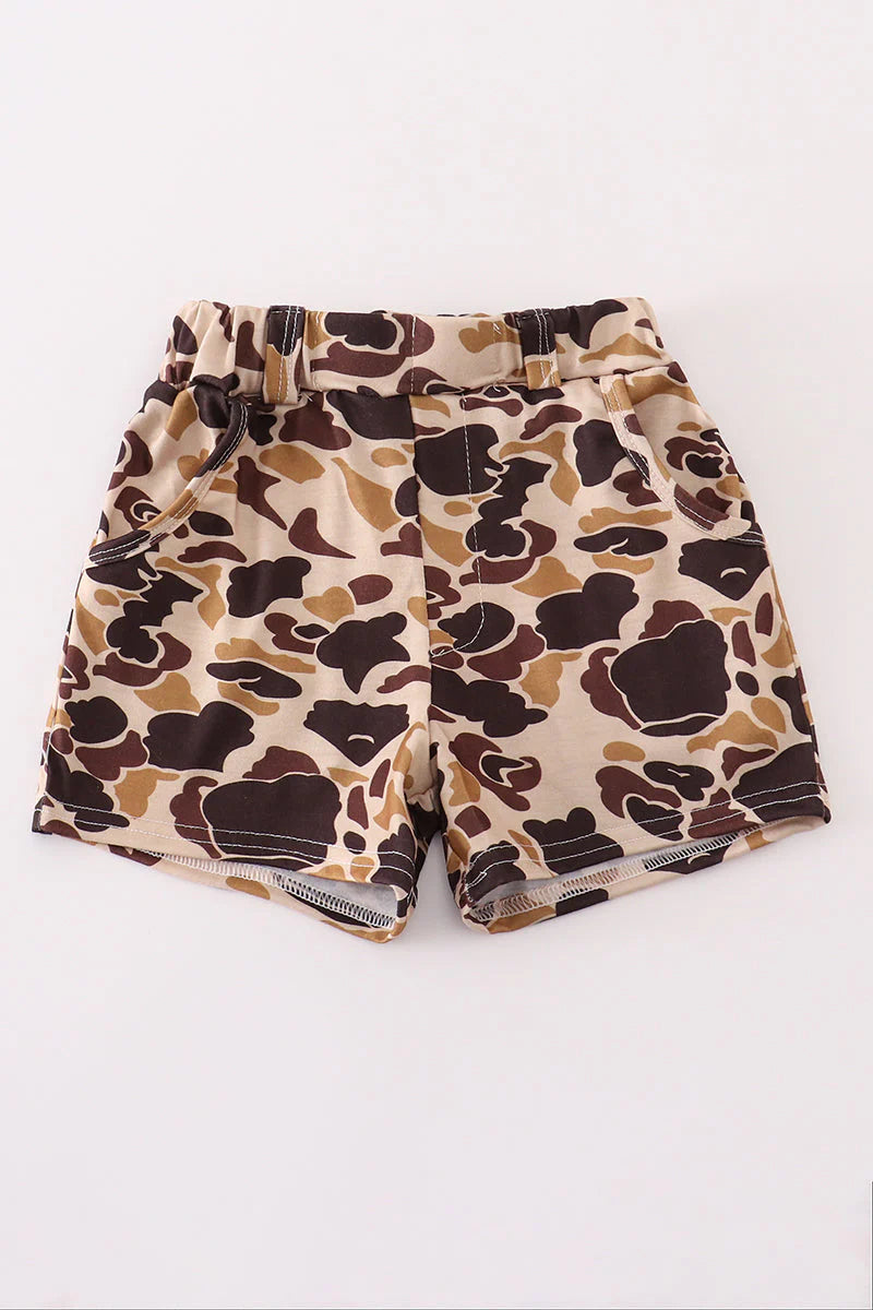 Dad and Me Brown Camouflage Shorts