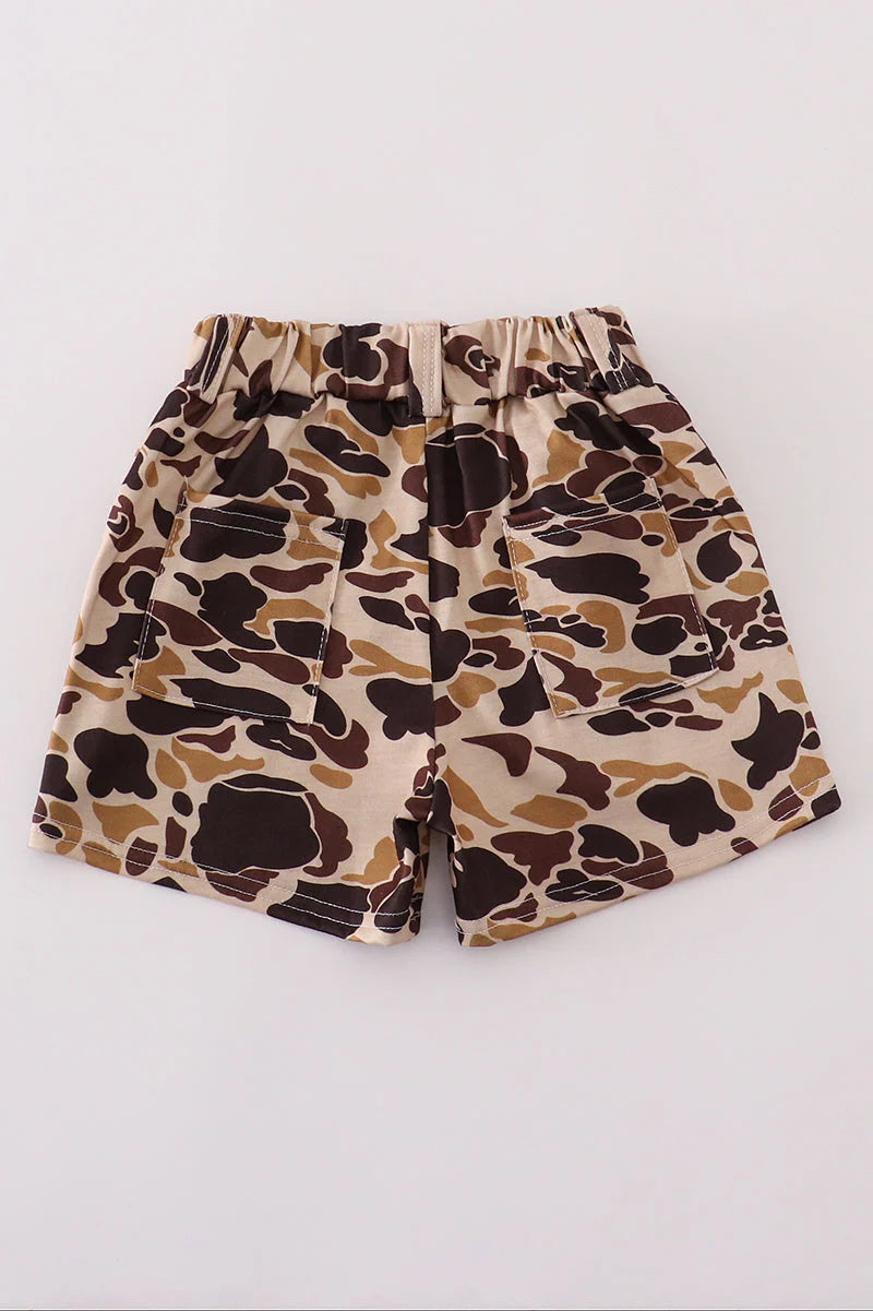 Dad and Me Brown Camouflage Shorts