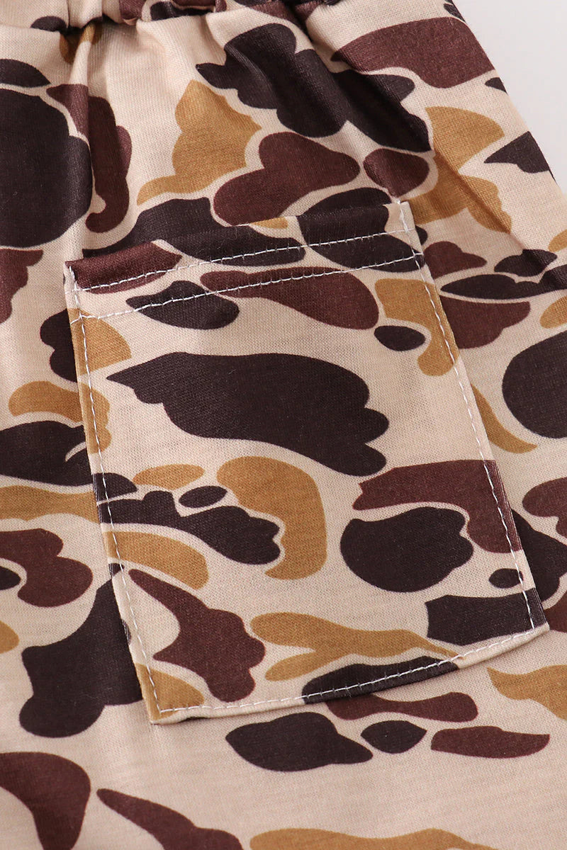 Dad and Me Brown Camouflage Shorts