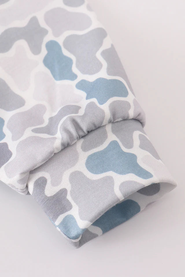 White Camouflage Print Boys Hoodie