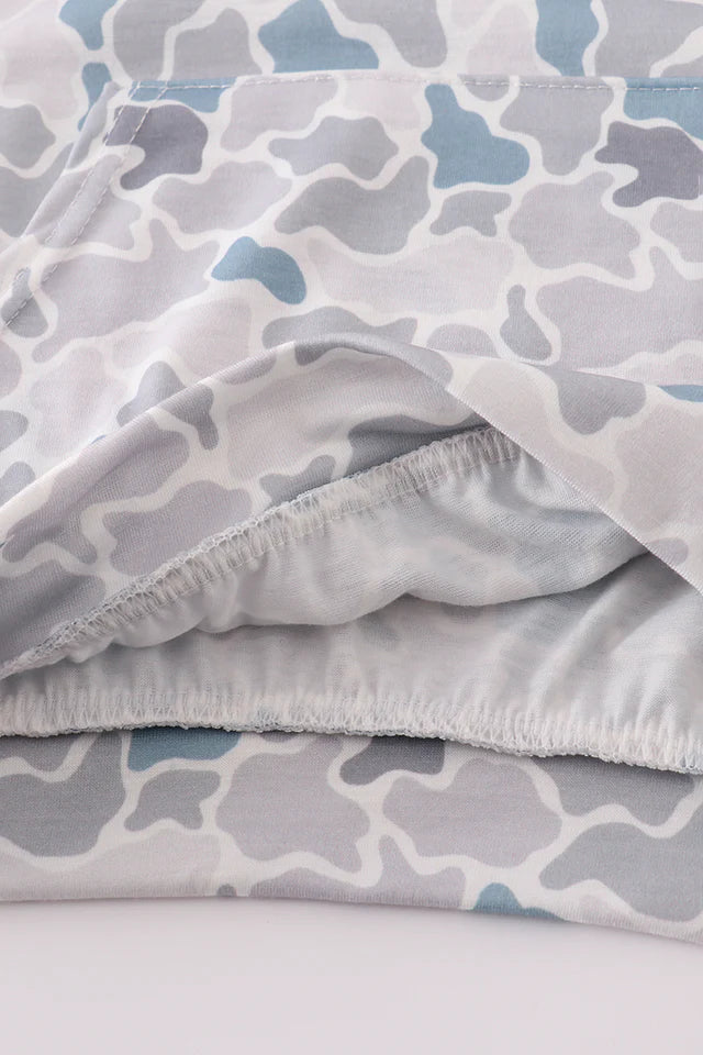 White Camouflage Print Boys Hoodie