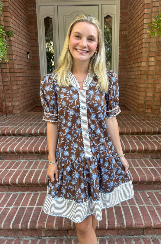 Floral Printed Pleated Dress