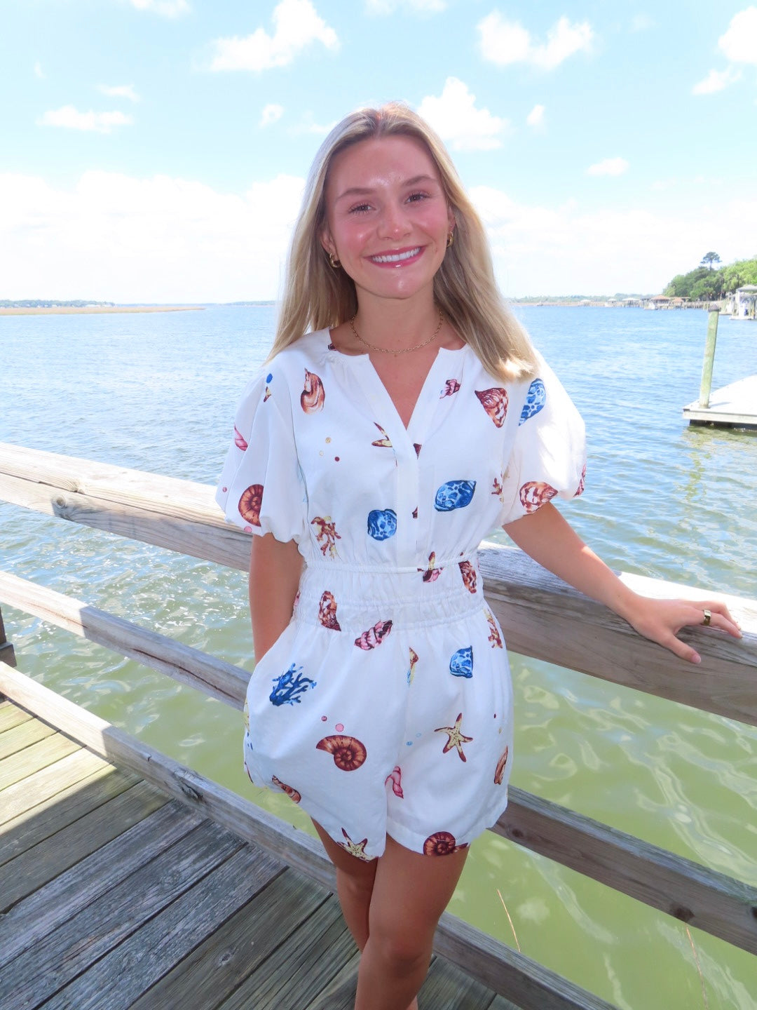 Shell Print Romper