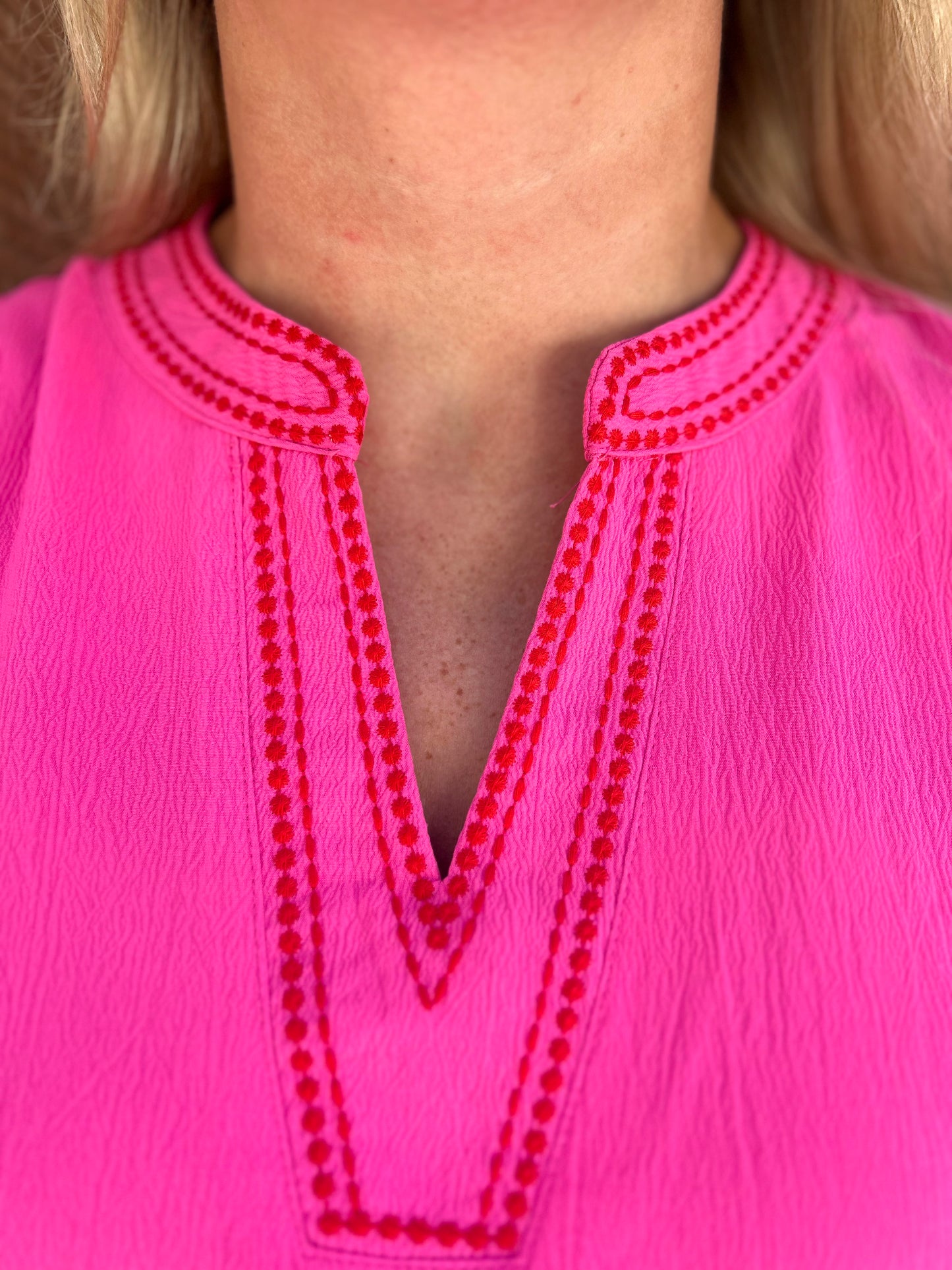 Embroidery Shift Dress