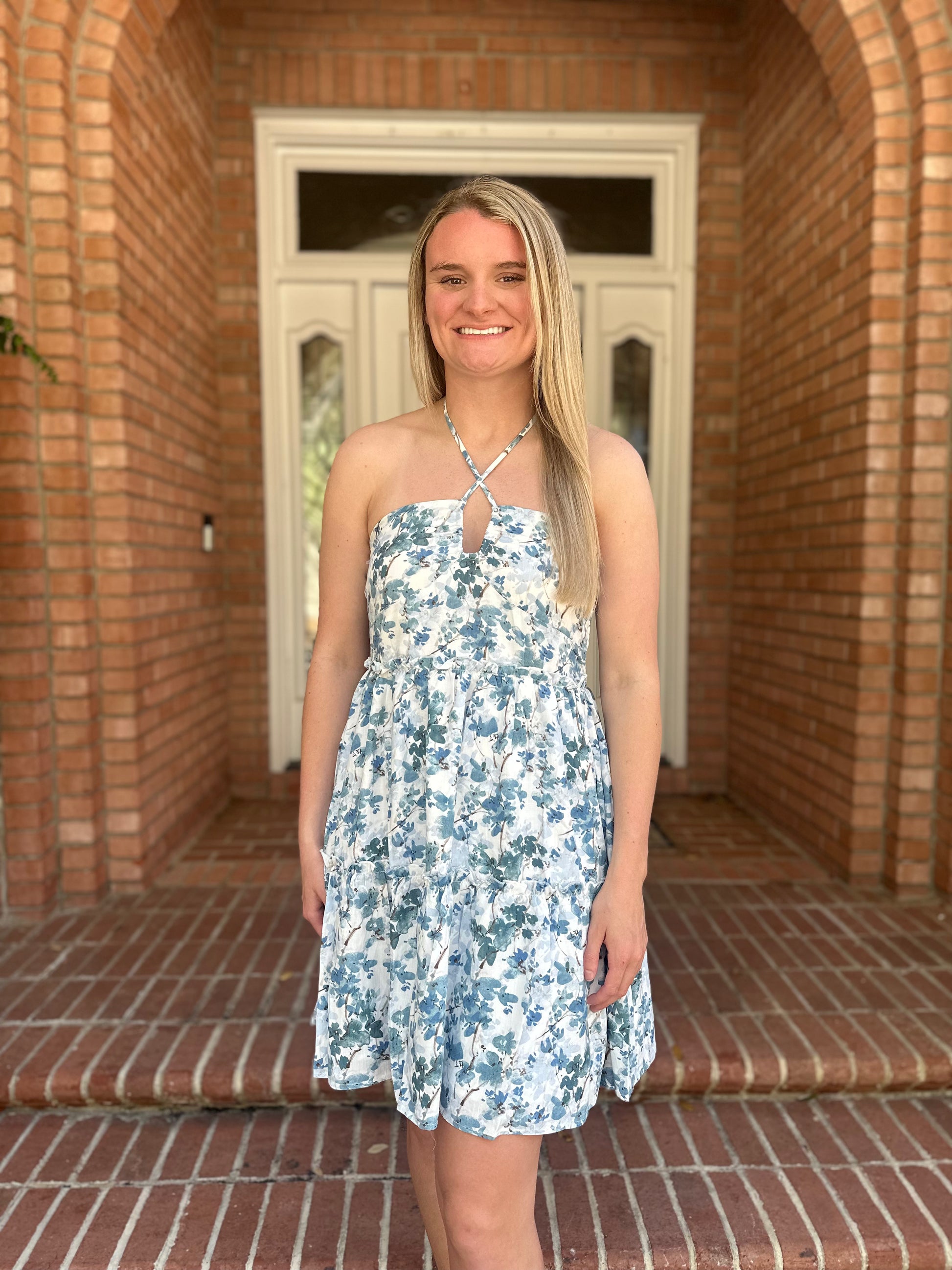 Floral Print Halter Neck Mini Dress Luxe and Glory Boutique Floral Print Halter Neck Mini Dress Luxe and Glory Boutique